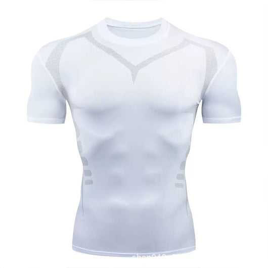 Camiseta de Compresión Deportiva Blanca y Roja para Básquetbol y Fútbol - Image 9
