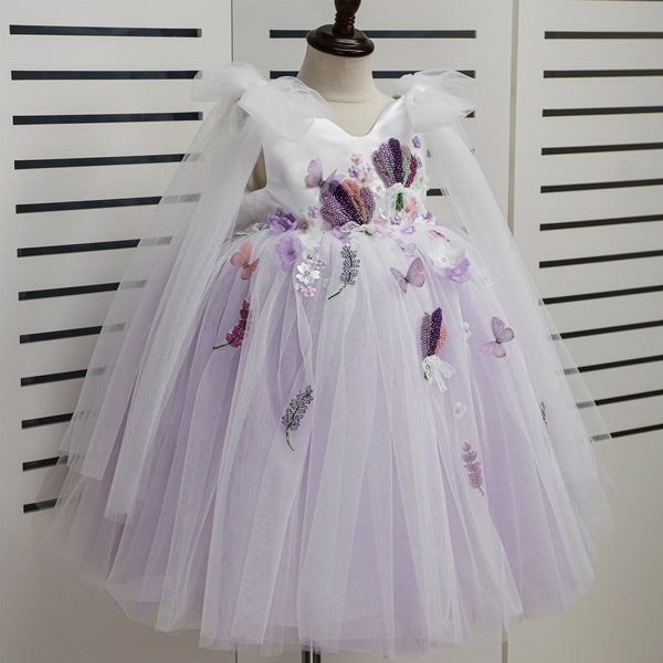 Vestido de Princesa Infantil con Lazo Decorativo