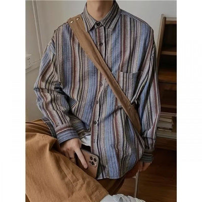Camisa Abrigo de Pana a Rayas con Mangas Largas - Image 10