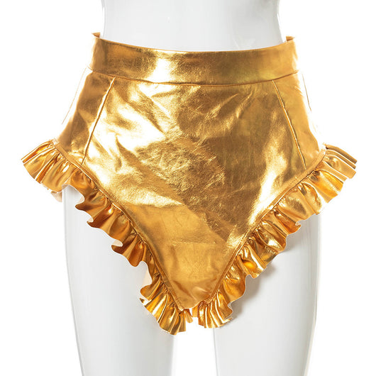 Shorts de Cuero PU para Mujer con Detalles de Madera - Image 9