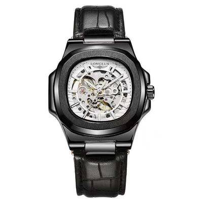 Reloj Mecánico Impermeable para Hombre con Correa de Cuero Barril - Image 6
