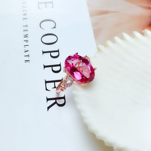 Anillo de Topacio Fuego para Mujer en Plata 925 con Cristal Brillante - Image 4