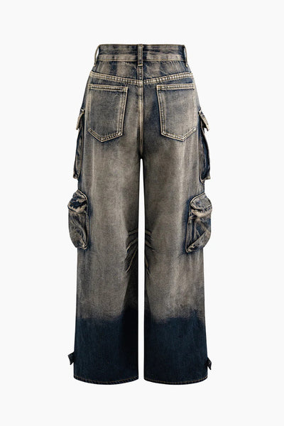 Jeans de Trabajo Estilo Urbano con Múltiples Bolsillos y Detalles Desgastados - Image 18