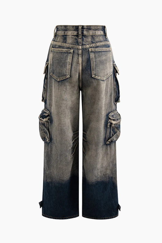 Jeans de Trabajo Estilo Urbano con Múltiples Bolsillos y Detalles Desgastados - Image 18