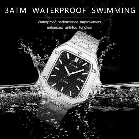 Reloj de Acero Inoxidable Cuadrado para Hombre - Diseño Moderno - Image 10