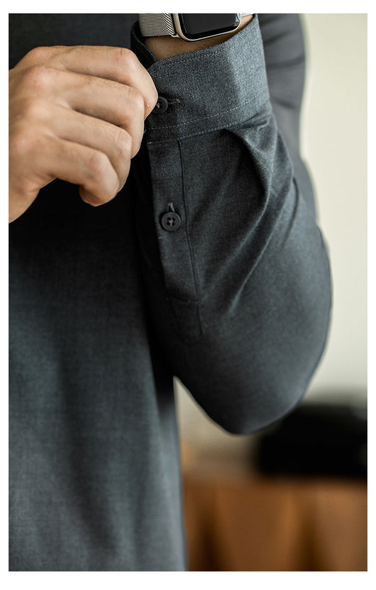 Camisa de Lana Modal Estilo Old Money para Hombre - Image 23