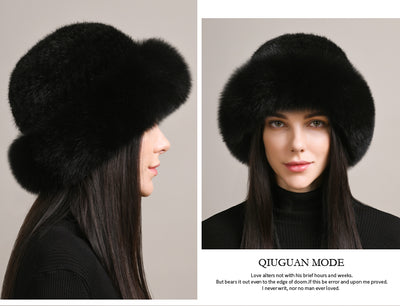 Gorro de Visón Trenzado para Mujer - Abrigo Elegante de Invierno - Image 14
