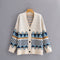 Cardigan Suelto Jacquard Diamond Block - Abrigo Tejido