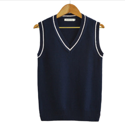 Chaleco de Punto Hombre Talla Grande Cuello V Rayas Estilo Universitario Oversized - Image 10