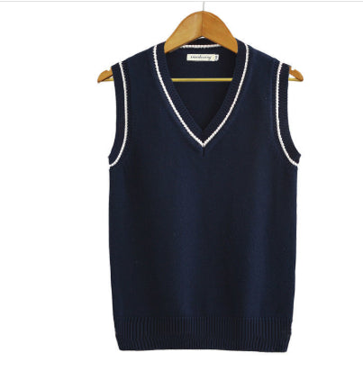 Chaleco de Punto Hombre Talla Grande Cuello V Rayas Estilo Universitario Oversized - Image 10