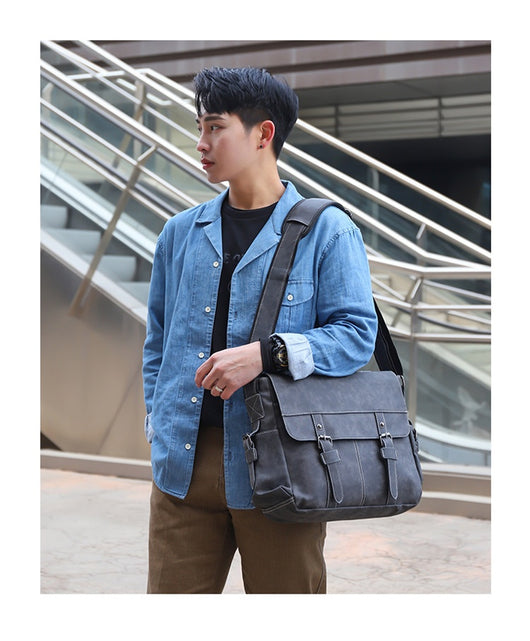 Bolso Bandolera de Cuero PU Retro para Hombre - Estilo Casual Trendy - Image 30