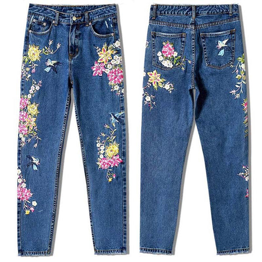 Jeans Talle Alto Slim Fit Rectos con Bordados Delanteros y Traseros - Image 8