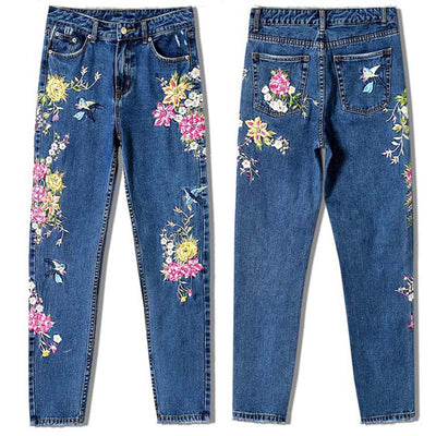Jeans Talle Alto Slim Fit Rectos con Bordados Delanteros y Traseros - Image 5