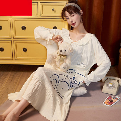 Pijama Largo de Algodón Puro para Mujer - Otoño e Invierno - Image 21