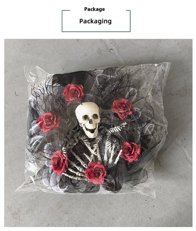 Guirnalda de Calaveras y Rosas Rojas Halloween para Puerta - Image 18