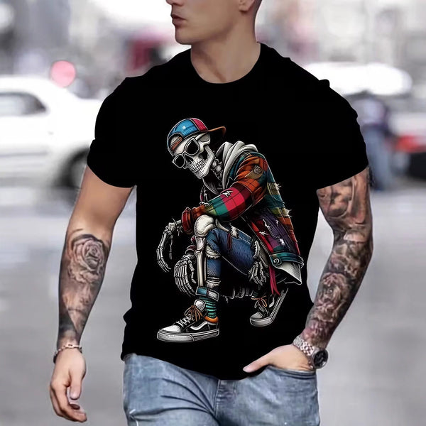 Playera Casual para Hombre con Estampado Digital 3D