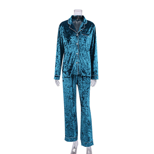 Pijama de Terciopelo Verde Diamondmax para Mujer - Image 22