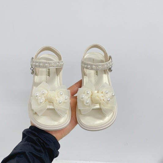 Sandalias Princesa Estilo Nacional con Moño de Perla