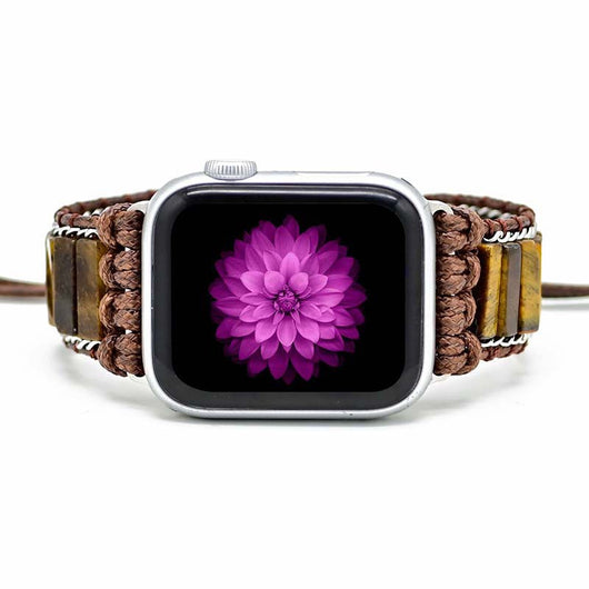 Pulsera Reloj de Moda Masculina con Piedra Ojo de Tigre - Cadena Rectangular - Image 6