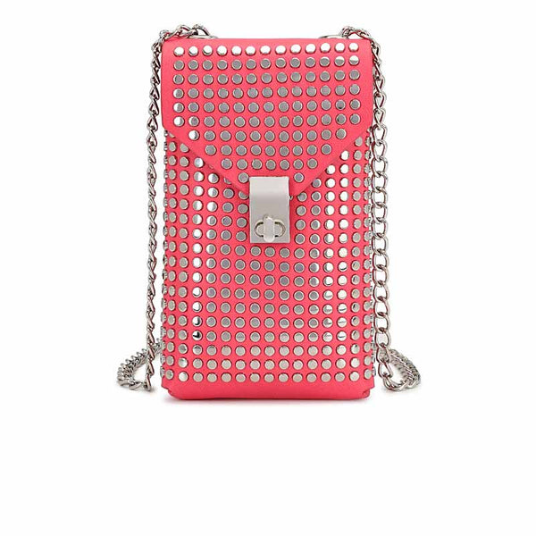 Bolso Bandolera de Cuero Suave con Cadena y Remaches