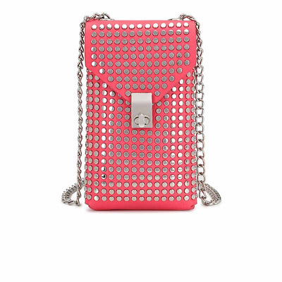 Bolso Bandolera de Cuero Suave con Cadena y Remaches - Image 2