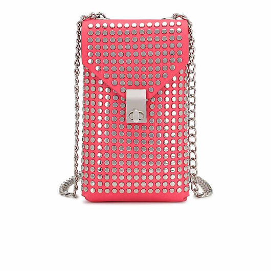 Bolso Bandolera de Cuero Suave con Cadena y Remaches - Image 2