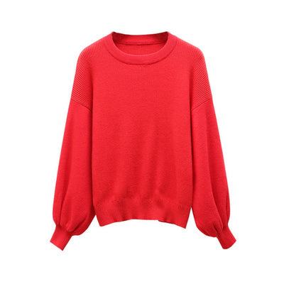 Suéter Tejido Grueso Rojo Oversize Cómodo - Image 6