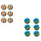 Juego 6 Azul 6 Rojo
