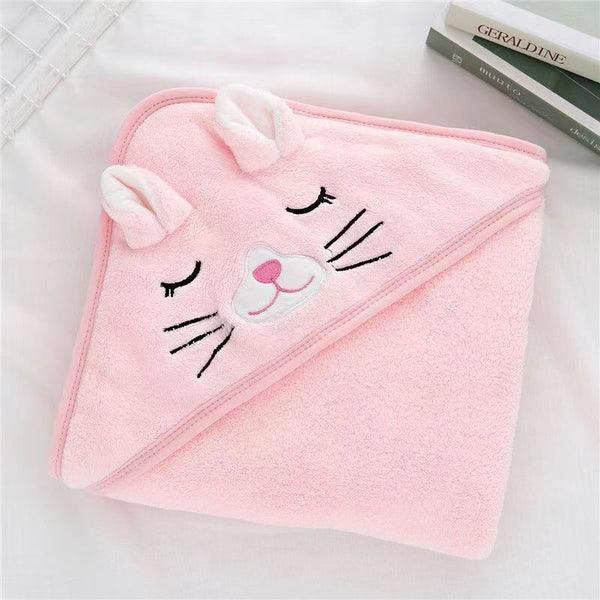 Poncho Toalla de Baño Infantil con Capucha - Diseño 3D de Coral Fleece