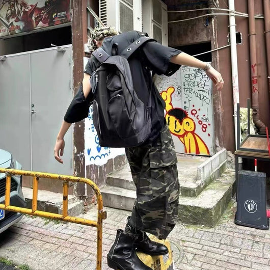 Mochila Táctica Negra de Gran Capacidad con Múltiples Bolsillos - Image 2
