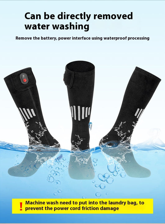 Calcetines Térmicos de Algodón Puro con Calefacción Eléctrica para Esquí - Image 22