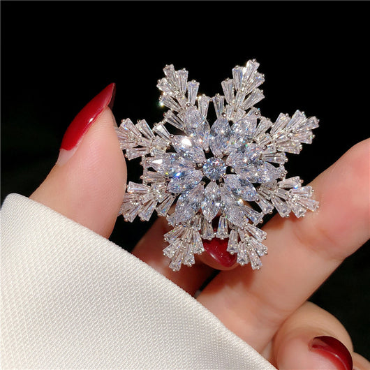 Broche Copo de Nieve Multicapa de Circonia para Mujer - Image 5