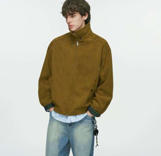 Chaqueta de Pana Estilo Granero Retro Americano con Cuello Tipo Camisero - Image 2
