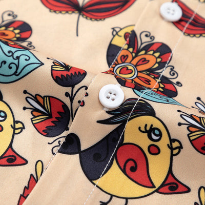 Camisa Retro Estampada de Manga Corta para Hombre - Image 3
