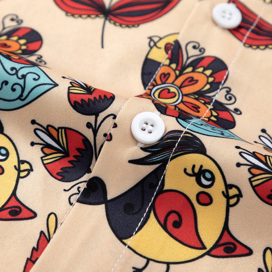 Camisa Retro Estampada de Manga Corta para Hombre - Image 3