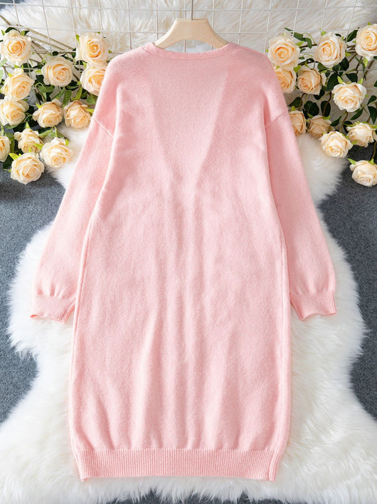 Abrigo Suéter Elegante Suelto con Bolsillos para Mujer - Otoño e Invierno - Image 16