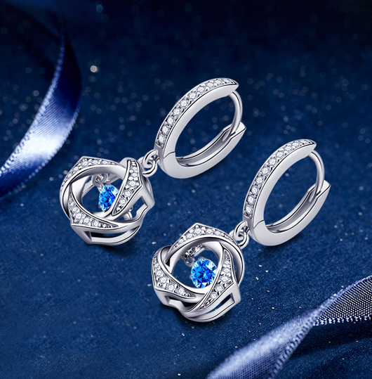 Aretes de Plata Esterlina Luxury Corazón Brillante para Mujer - Image 6