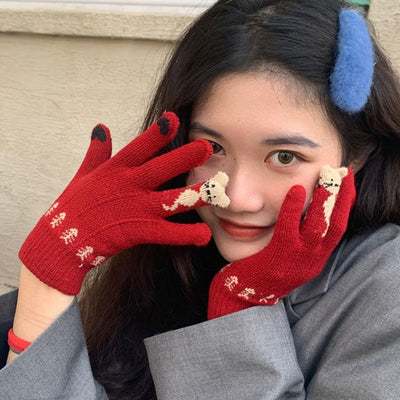 Guantes Rojos Navideños para Mujer - Image 10