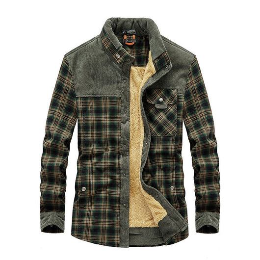 Cardigan Grueso de Forro Polar para Hombre - Cuadros Cálidos Otoño Invierno - Image 3