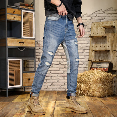 Jeans Slim Fit Rectos con Detalles de Rotos y Contraste de Color - Image 14
