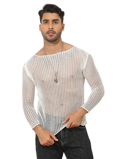Polera Manga Larga Transparente de Punto Fino para Hombre - Image 20