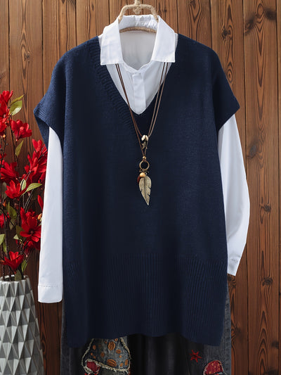 Chaleco Suelto Cuello V Talla Grande - Diseño Versátil - Image 9