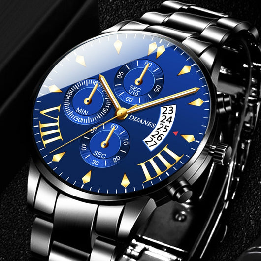 Reloj de Pulsera para Hombre con Calendario y Correa de Acero