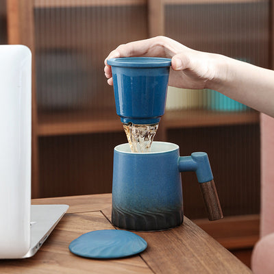 Taza Filtro de Cerámica para Té con Separador de Agua y Tapa - Image 19
