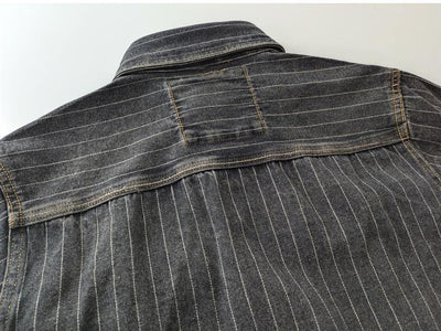 Camisa Denim Vintage Lavada para Hombre - Estilo Casual Americano - Image 18