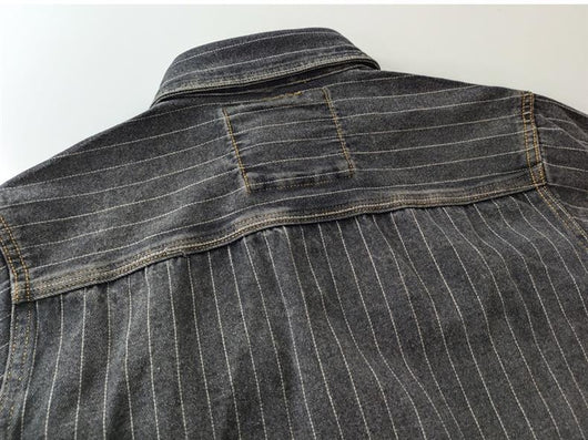 Camisa Denim Vintage Lavada para Hombre - Estilo Casual Americano - Image 18