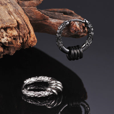 Aretes de Plata Esterlina para Hombre con Diseño de Aro Dorado