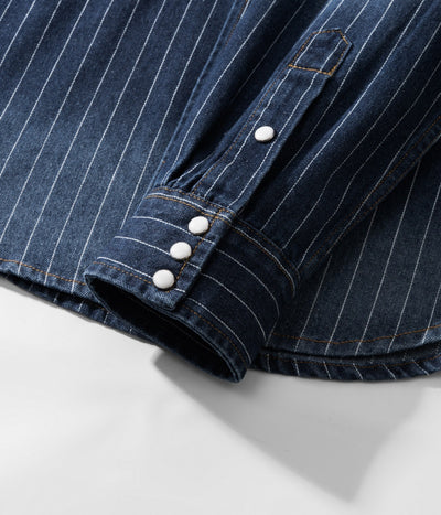 Camisa Denim a Rayas con Efecto Vintage Desgastado - Image 60