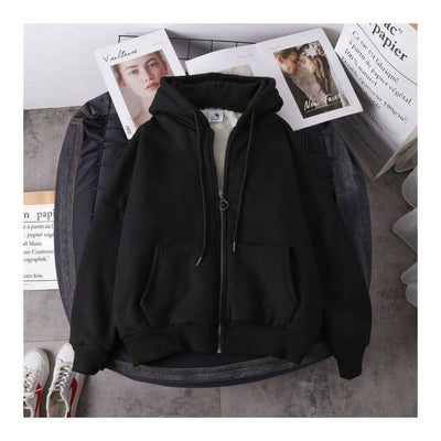 Cardigan Hoodie Suelto con Cierre para Estudiantes - Image 11