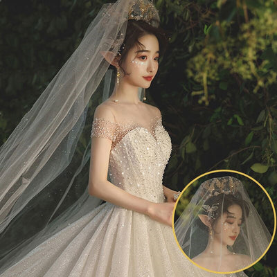 Vestido de Novia Elegante con Corset y Cola Larga - Image 4
